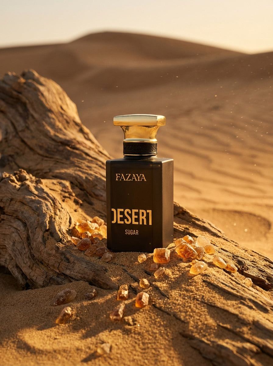 Sugar Desert par Fazaya posé dans le sable doré