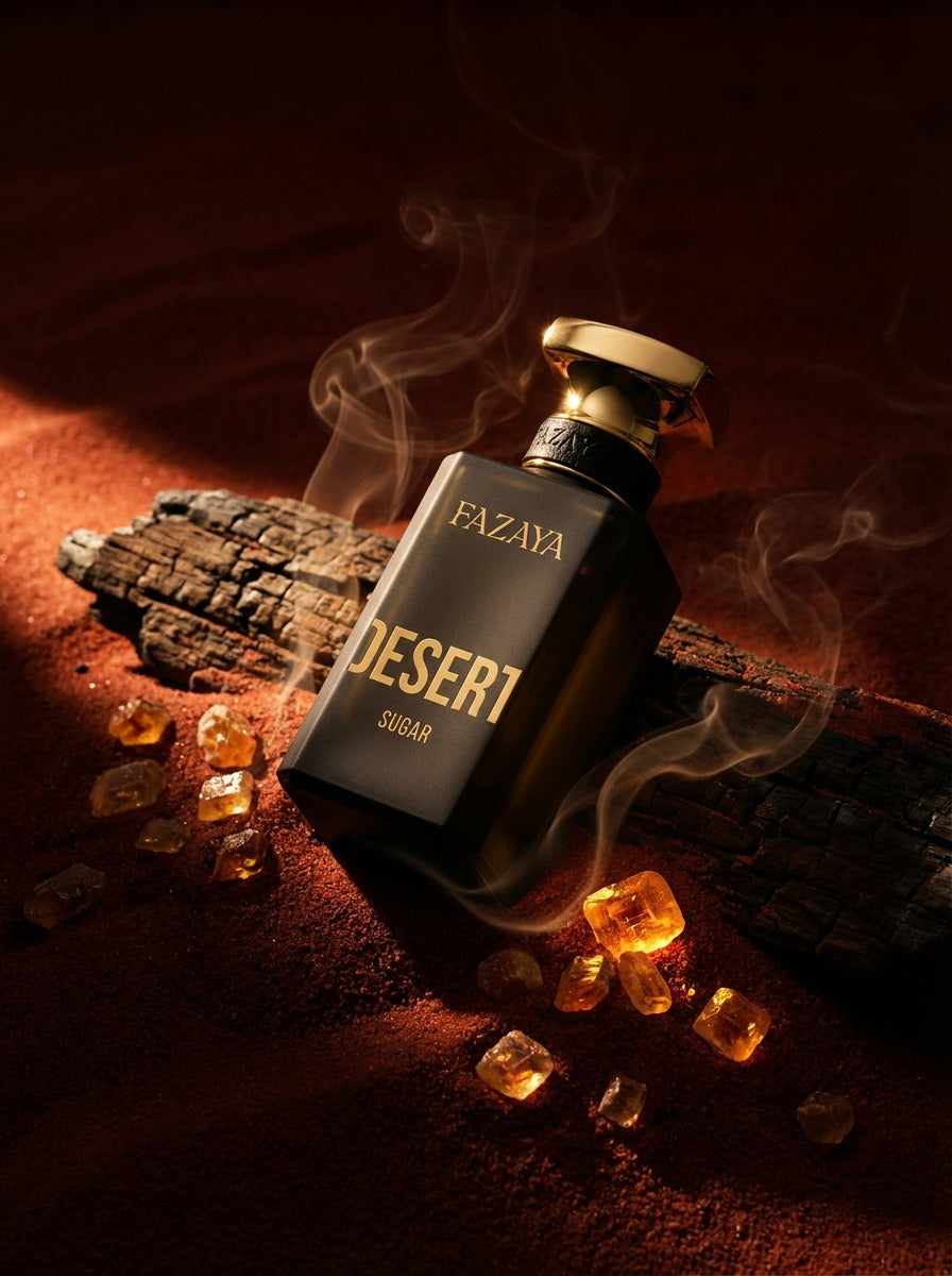 Sugar extrait de parfum Fazaya dans une ambiance chaude et intense